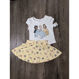 NWT Disney Princesses Tee and Skirt set